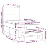 vidaXL Lit à sommier tapissier avec matelas Gris foncé 100x200 cm