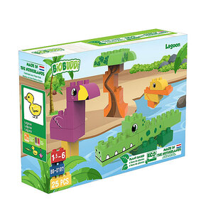 BIOBUDDI-Crocodile et oiseau-Ecologique, durable et éthique-Jeu de construction-Fabriqué aux Pays-Bas