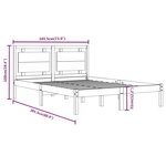 vidaXL Cadre de lit Marron miel Bois massif 180x200 cm Super King
