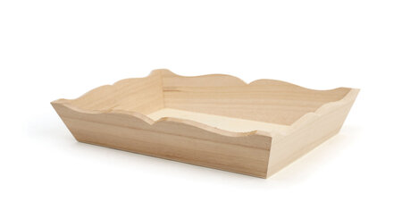 Plateau en bois coupe ondulée
