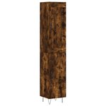 vidaXL Buffet haut Chêne fumé 34 5x34x180 cm Bois d'ingénierie