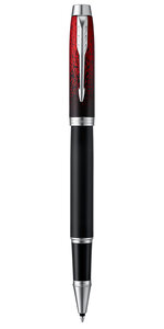 PARKER IM stylo roller, "Red Ignite", pointe fine, attributs chromés, recharge noire