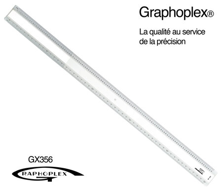 Règle picas 2 biseaux blancs + bosselage 50 cm