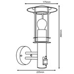 Eglo lampe murale d'extérieur "lisio" avec capteur 60 w argenté