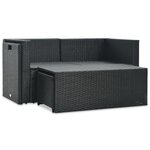 vidaXL Salon de jardin 6 Pièces avec coussins Résine tressée Noir