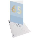 Carte D'anniversaire 65 Ans En Or - Bleu Clair - A Message - Pour Homme Et Femme - 11 5 X 17 Cm - Draeger paris