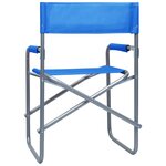 vidaXL Chaises de metteur en scène 2 Pièces Acier Bleu