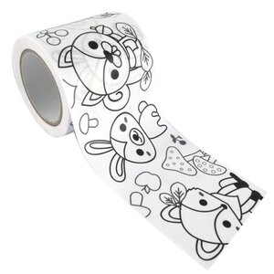 Masking tape large à colorier - Animaux de la forêt 4 6 cm x 5 m