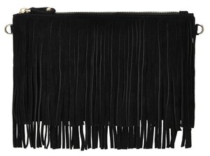 Pochette à franges ET chargeur de téléphone Noir