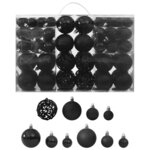 vidaXL Ensemble de boules de Noël 100 Pièces Noir