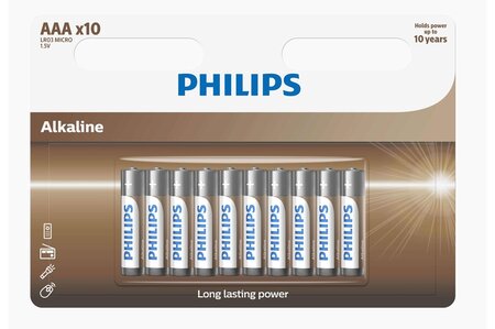 Philips pack de 10 piles aaa