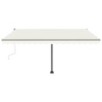vidaXL Auvent manuel rétractable avec LED 450x300 cm Crème