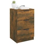 vidaXL Table de chevet Chêne fumé 40x36x65 cm