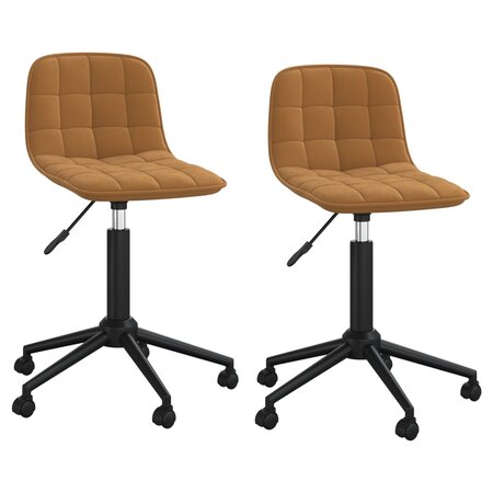 vidaXL Chaises pivotantes à manger lot de 2 marron velours