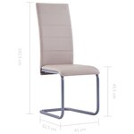 vidaXL Chaises à manger cantilever lot de 4 cappuccino similicuir