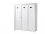 AMORI Lit simple 90x200cm + Chevet + Armoire trois portes