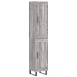 vidaXL Buffet haut Sonoma gris 34 5x34x180 cm Bois d'ingénierie