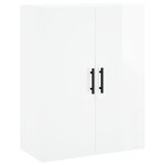 vidaXL Buffet haut Blanc brillant 69 5x34x180 cm Bois d'ingénierie