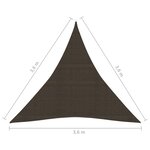 vidaXL Voile d'ombrage 160 g/m² Marron 3 6x3 6x3 6 m PEHD