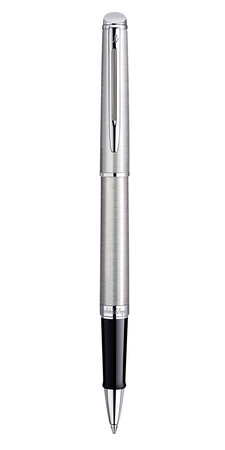 Waterman hemisphere stylo roller  acier inoxydable  recharge noire pointe fine  coffret cadeau