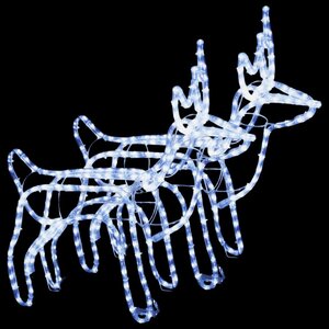 vidaXL Rennes de Noël 2 Pièces Blanc froid 60x30x60 cm
