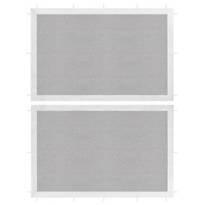 vidaXL Paroi de tente de réception 2 Pièces Maille Blanc et noir