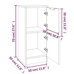 vidaXL Buffets 2 Pièces Chêne marron 30x30x70 cm Bois d'ingénierie