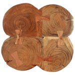 vidaXL Table basse 36 cm 4 troncs bois d'acacia massif