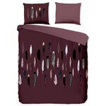 Good Morning Housse de couette FEATHERS 135x200 cm Bordeaux