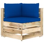 vidaXL Salon de jardin 6 Pièces avec coussins Bois imprégné de vert