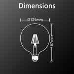 Ampoule led g125  culot e27  4w cons. (24w eq.)  lumière blanc chaud