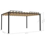 vidaXL Tonnelle avec toit à persienne 3x4 m Taupe Tissu aluminium