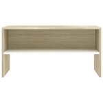 vidaXL Meuble TV Blanc et chêne sonoma 80 x 40 x 40 cm Aggloméré