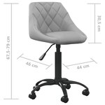 vidaXL Chaise de salle à manger Gris clair Velours