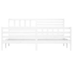 vidaXL Cadre de lit Blanc Bois massif 180x200 cm Super King