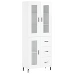 vidaXL Buffet haut Blanc brillant 69 5x34x180 cm Bois d'ingénierie