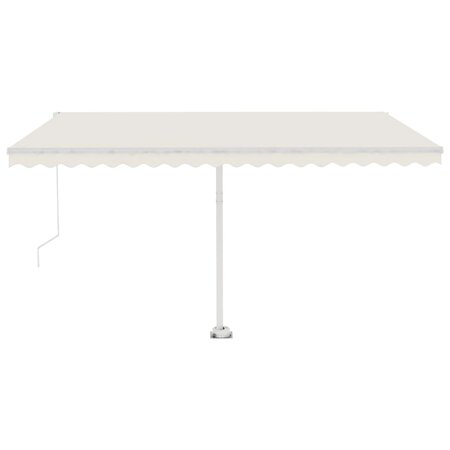 vidaXL Auvent manuel rétractable avec LED 400x350 cm Crème
