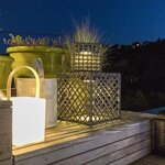 Lot de 2 lanternes cubes solaires louy gris polyrotin h26cm