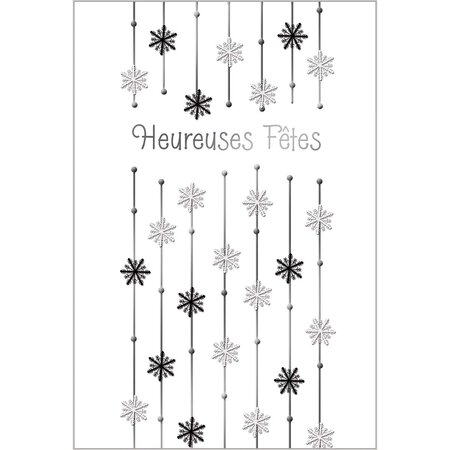 Carte de voeux heureuses fêtes pluie de flocons - draeger paris
