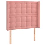 vidaXL Tête de lit avec oreilles Rose 103x16x118/128 cm Velours