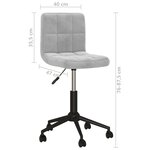 vidaXL Chaises pivotantes à manger lot de 4 gris clair velours