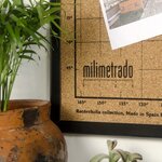 milimetrado Carte du monde liège et cadre bois Noir et marron 70x50 cm