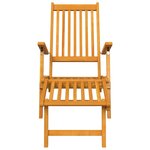 vidaXL Chaise longue d'extérieur avec repose-pieds 2 Pièces Acacia solide
