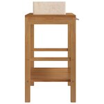 vidaXL Armoire de toilette en teck solide avec lavabo en marbre Crème