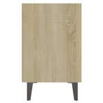 vidaXL Table de chevet avec pieds en métal Chêne sonoma 40x30x50 cm