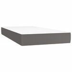 vidaXL Lit à sommier tapissier avec matelas Gris 90x200 cm Similicuir