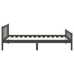 vidaXL Cadre de lit Gris Bois massif 90x200 cm