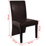 vidaXL Chaises à manger lot de 6 marron foncé similicuir