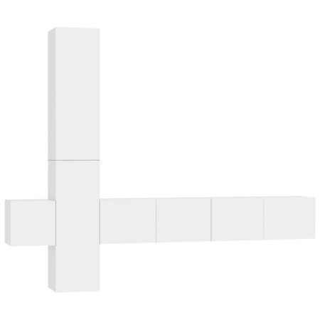 vidaXL Ensemble de meubles TV 5 Pièces Blanc Aggloméré