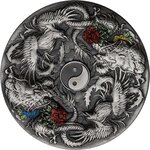 Pièce de monnaie en Argent 2 Dollars g 62.2 (2 oz) Millésime 2021 DOUBLE DRAGON AND DOUBLE PHOENIX